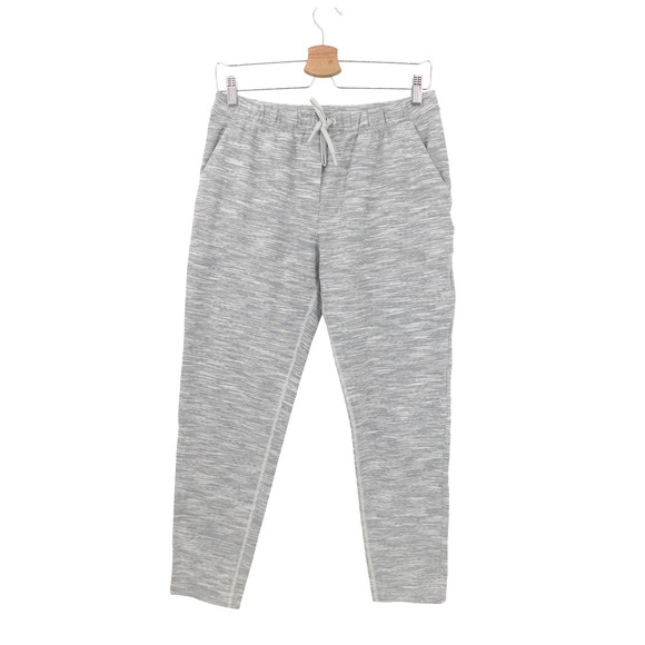 Lululemon Jet Crop Luon Gray Heathered Jogger Sweatpants Drawstring Size 6 - Picture 1 of 3